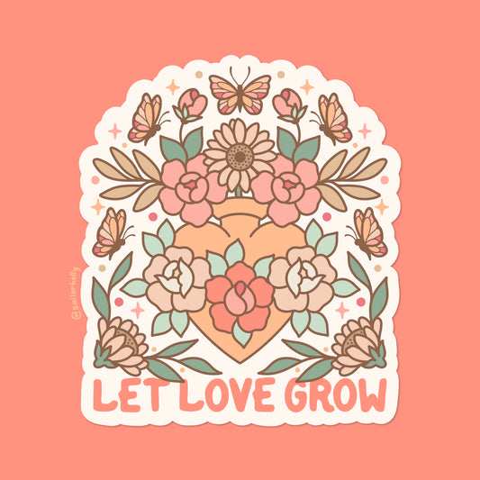 Waterproof Vinyl Die-cut Let Love Grow Sticker