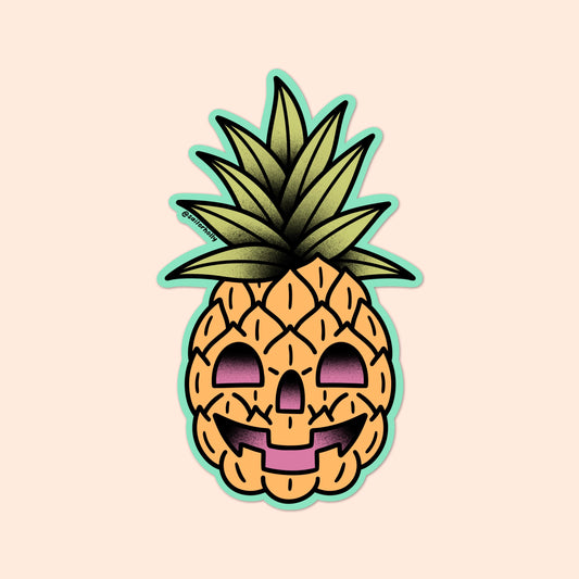 Waterproof Vinyl Pineapp-O-Lantern Sticker